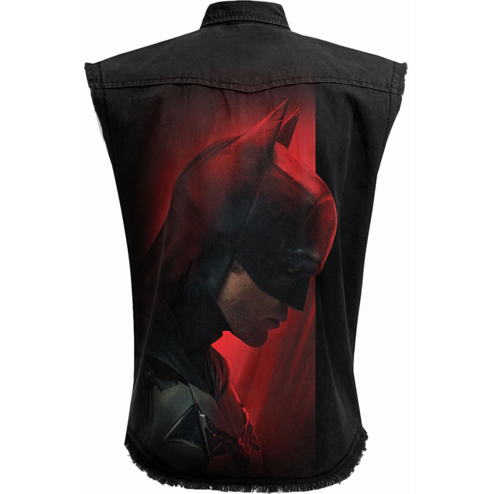 Spiral Batman - THE BATMAN - PROFILE LOGO Sleeveless workshirt - Black